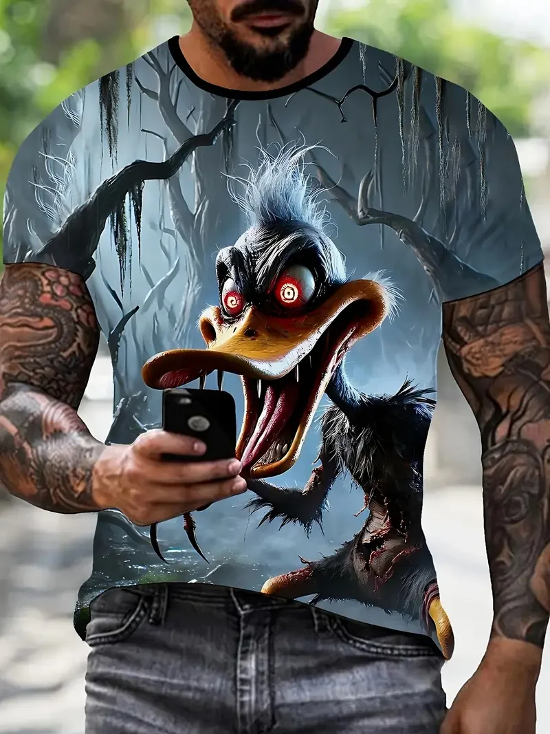 Funny Men's T Shirt Cartoon Animal Print 5