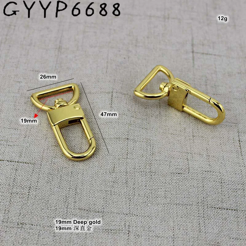 

16mm 19mm25mm High quality Deep gold hook webbing trigger snap hook swivel clasp lobster claws swivel hooks hard carabines