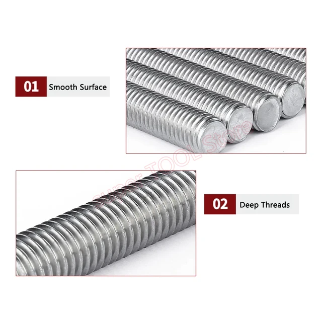 Asta Filettata M4 In Acciaio Inox 304 - 250 Mm - Completamente Filettata - Per Fai Da Te - Foto 6