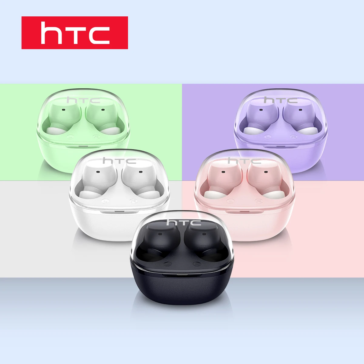 

2pcs HTC TWS6 Wireless Bluetooth 5.3 Earphones Smart Touch Control True Wireless Earbuds Bass Sound IXP4 Sports Music Headphones