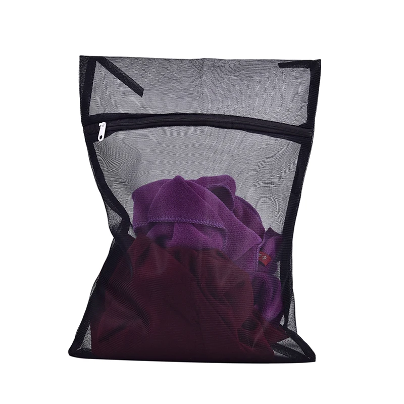 Borsa per bucato nera lavatrice per vesti con cerniera borsa per il lavaggio del reggiseno in rete di Nylon 3 taglie borse per il lavaggio nere  1524