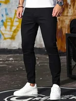 Jean Slim en Denim Bleu Clair pour Homme, Pantalon Crayon de Style Classique, avec Fermeture Éclair, Décontracté, de Marque 5