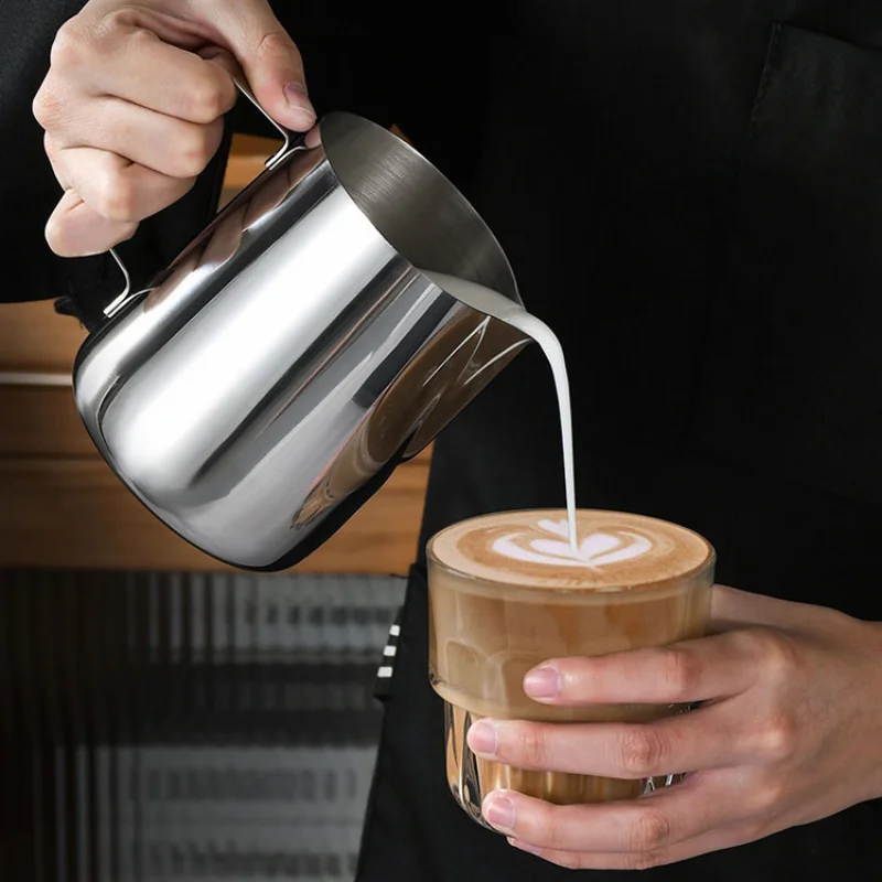 

Stainless Steel Milk Frothing Pitcher Espresso Steaming Coffee Barista Latte Frother Cup Cappuccino Milk Jug Cream Froth Pitcher