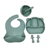 6pcs Baby Bowl & DishwareChildren's Silicone Dish Suction Cup Bowl Spoon Placemat Set Cartoon Tableware 4