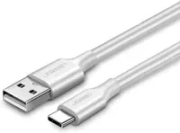 Ugreen USB Type-C كابل بيانات و شحن, أبيض, 1.5 متر (ZN-0146)