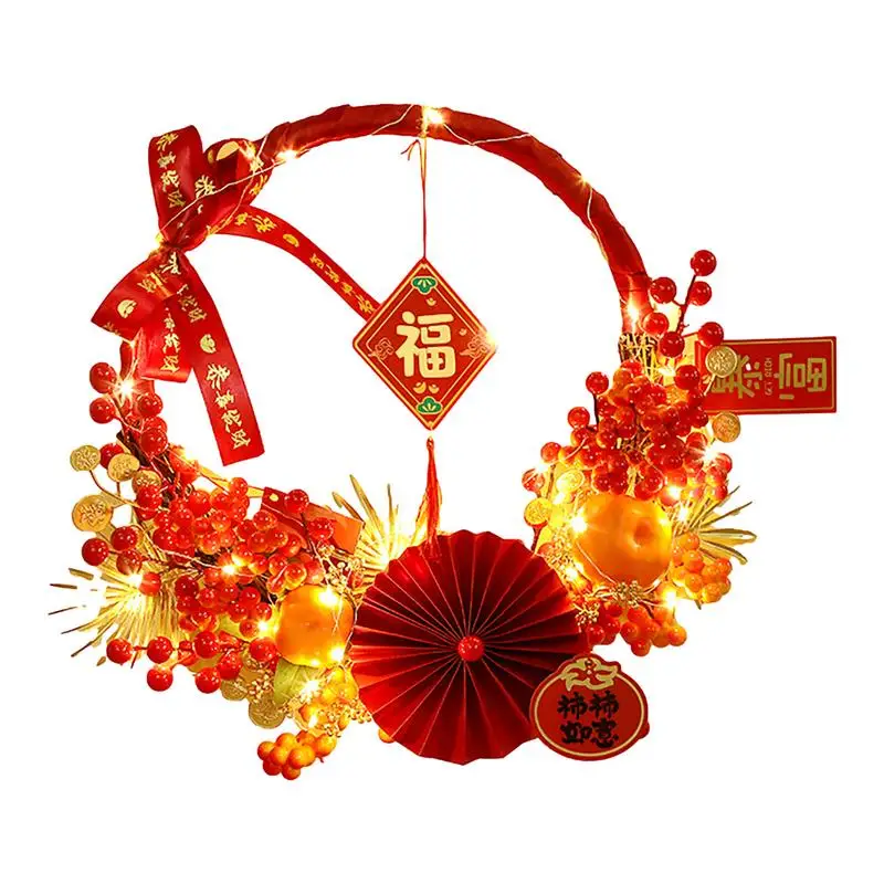 

Chinese Lunar Door Wreath Spring Summer Floral Garland New Year Decor For Background Front Door Wedding Home Decoration