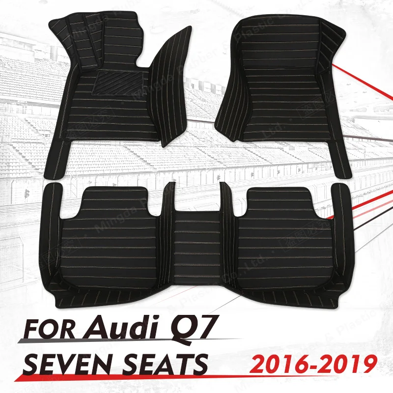 

Custom Car floor mats for AUDI Q7 (Seven Seats) 2016 2017 2018 2019 auto foot Pads automobile carpet cover interior accessories