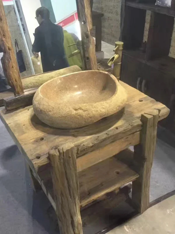Centennial Stone Wash Basin Vintage Pebble Table Basin Natural Stone Washbasin Art Basin Wash 4