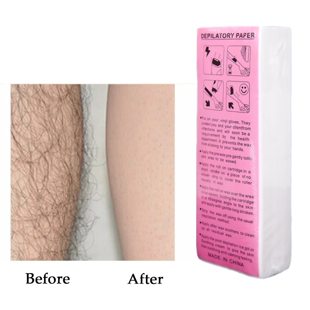 Alileader 100 Pezzi Strisce Ceretta Per La Depilazione Carta Depilatoria Gambe Non Tessute Strisce Di Cera Per Il Corpo Per Corpo E Gambe Per Uomini E