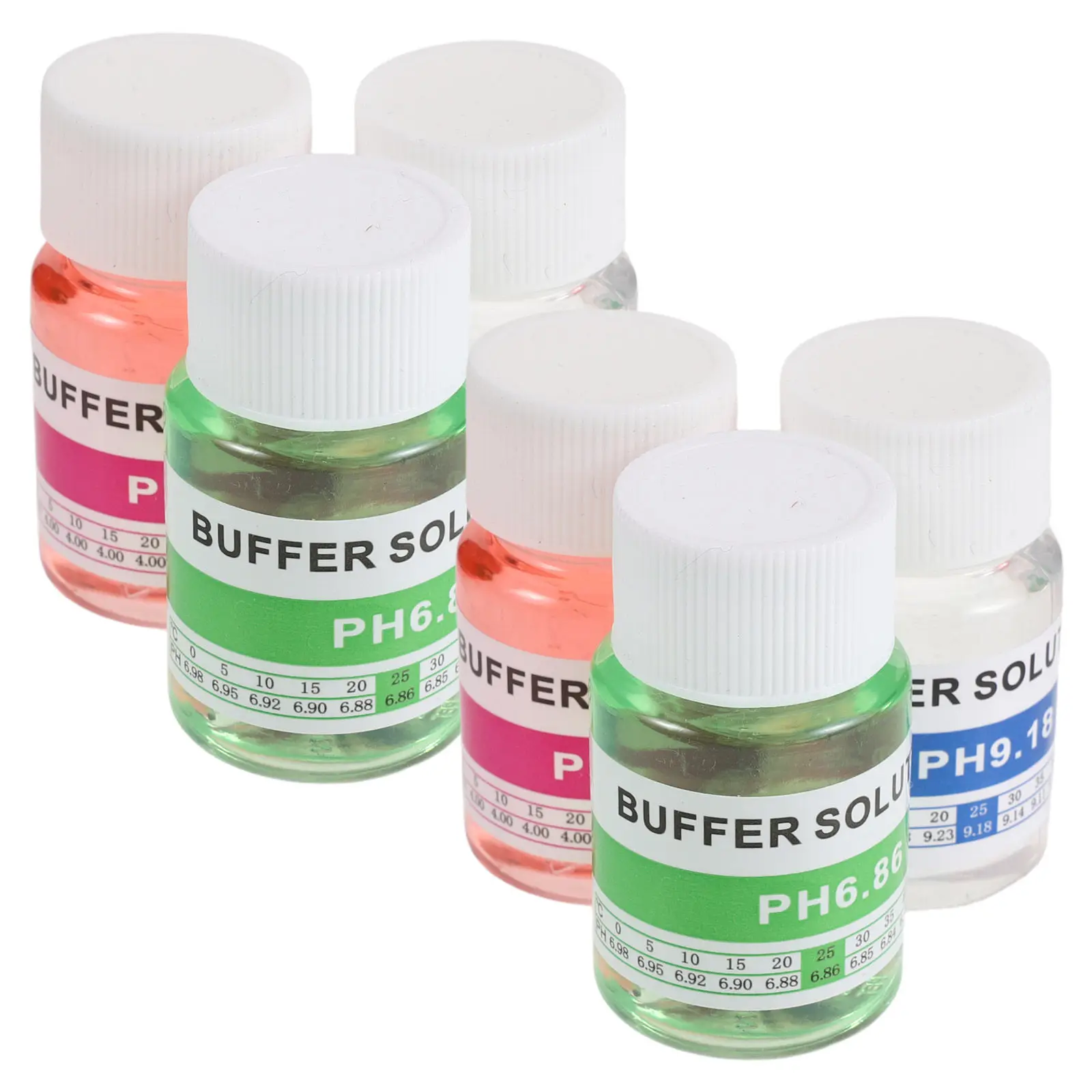 6pcs PH 교정 솔루션 버퍼 솔루션 수경법 수족관 디지털 테스터 교정 액체용 PH 미터 4.01/6.86/9.18