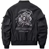 Black Bomber Jacket Men Spring and Autumn Motorcycle Work Jacket Multi-pocket Embroidered Baseball Uniform Fashionable Loose Top 2