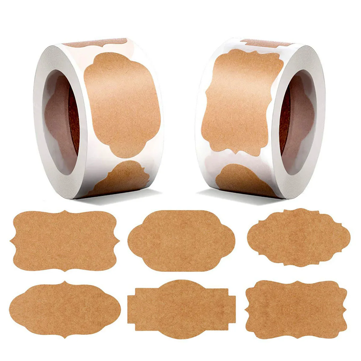 Label stickers 300pcs/roll Kraft Paper Stickers Blank Labels Handmade Gifts Tags Decoration Paper Spice Jar Label DIY Envelope Sealing Sticker