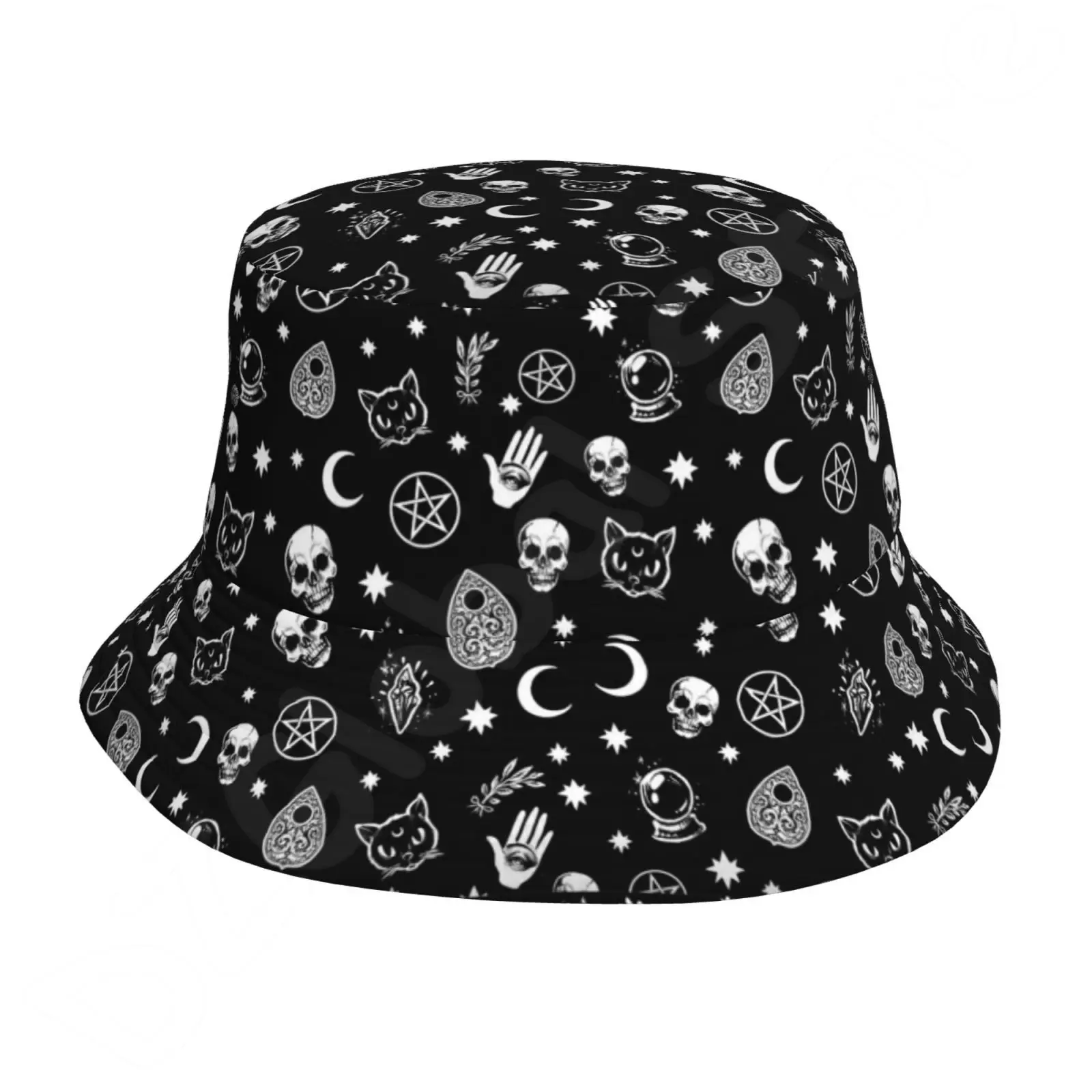 Cappelli a secchiello con teschio gotico Cat Moon Cool Outdoor Summer  Fisherman berretti neri cappello da pesca cappello di protezione solare -  AliExpress