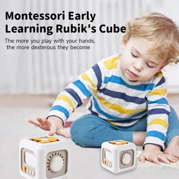 Multi-Purpose Montessori Baby Toys Early Learning Toys 6-In-1Cube Cognitive Toys Toddler Travel Toys Learning Educational Toys 3