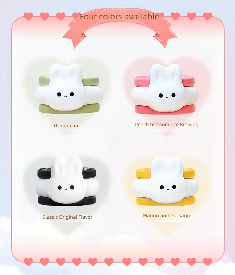 USB Rechargeable Timer Switch LED Night Light Cute Biscuit Rabbit Lamp For Kids Bedroom Dimming Table Pat Lamps Birthday Gift