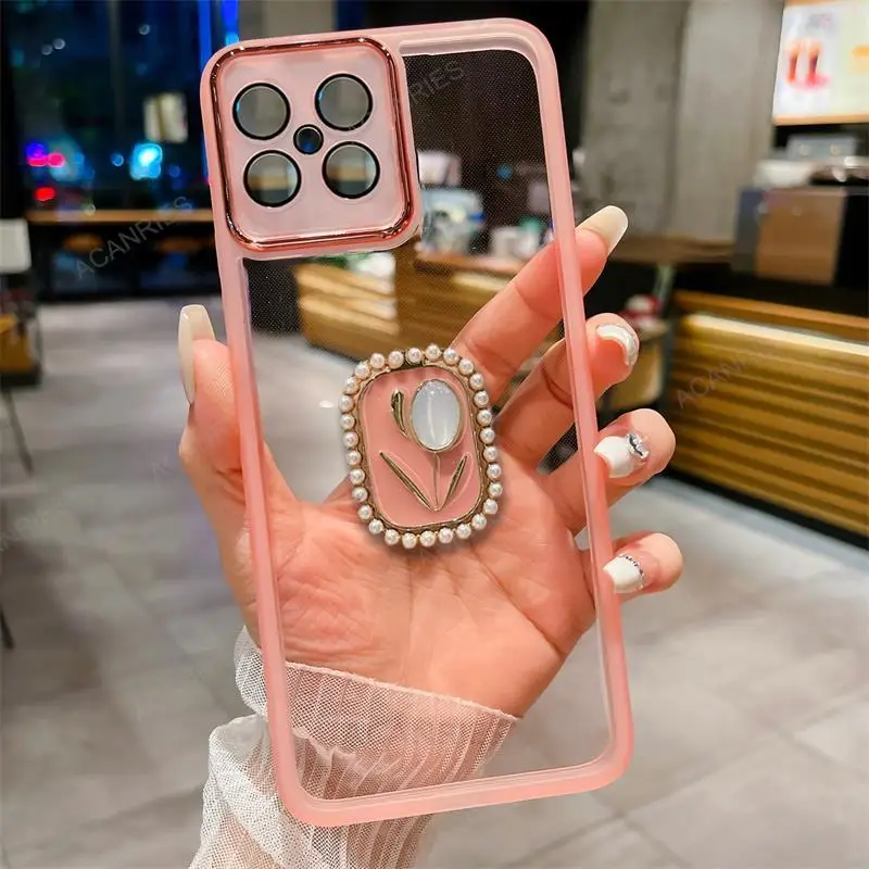 Pour Huawei Honor X8 X8a 4G 5G X7 X7a X7b X6 X6a X6s X5 Plus X9a X9b 90 Lite 50 support tulipe coque en silicone transparent X 8_voghion.com