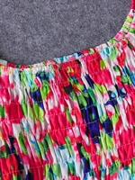 Vêtements pour filles, robes longues douces et mignonnes pour le printemps et l'été, robes de plage à manches courtes, robes longues à fleurs 4