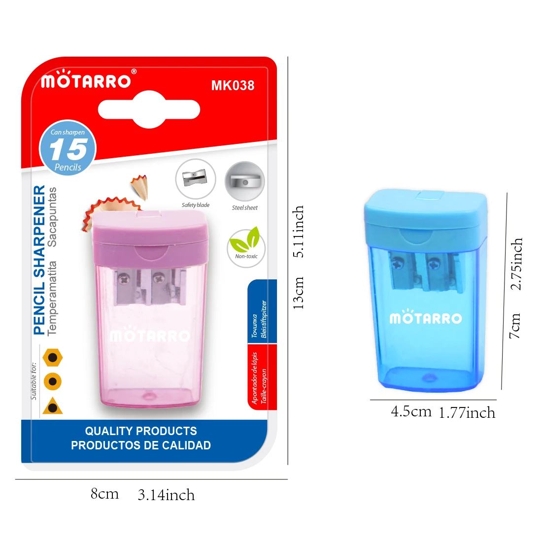 Pencil Sharpener 1Pcs Mini Manual Dual Holes Design Pencil Cutting Tool Class Rewards School Supplies