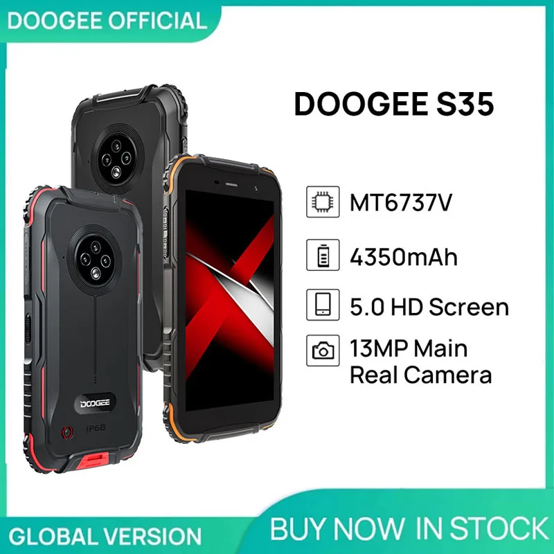 World Premiere DOOGEE S35T Rugged Phone Sony 13MP Triple Camera 5.0”HD IPS Screen 3GB+64GB Mobile Phones 4350mAh Quad core | Мобильные