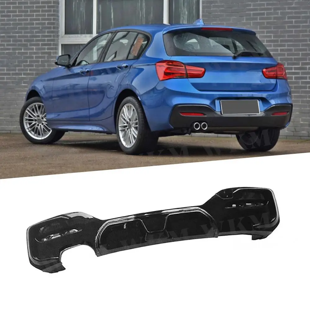 Abs Diffusore Posteriore Paraurti Labbro Per Bmw Serie 1 F20 M Sport M135I M140I 2015 2016 2017 2018 Oo- Gloss Black Carbon Look
