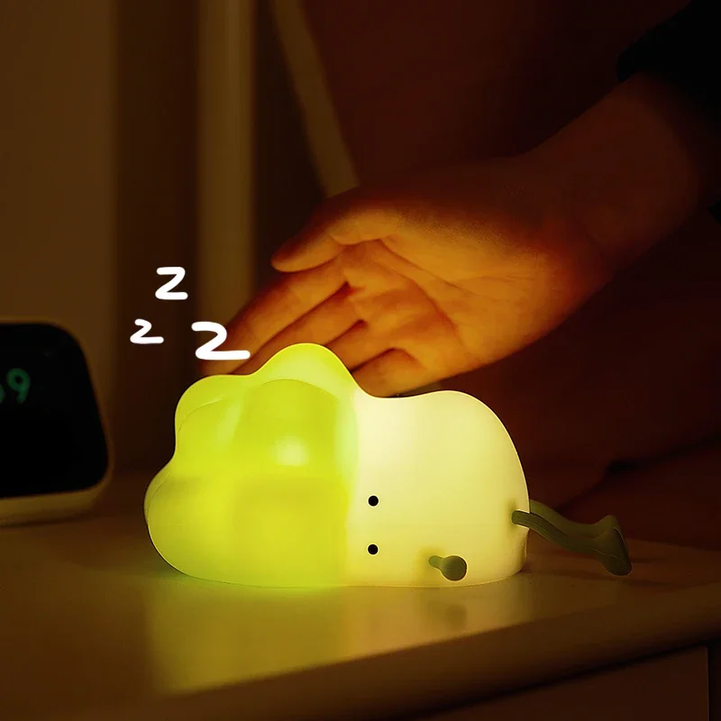 

Xiao Pucai Night Light Cauliflower Table Lamp Rechargeable Colorful Dimming Touch Silicone Cute Companion Sleep Children's Gift