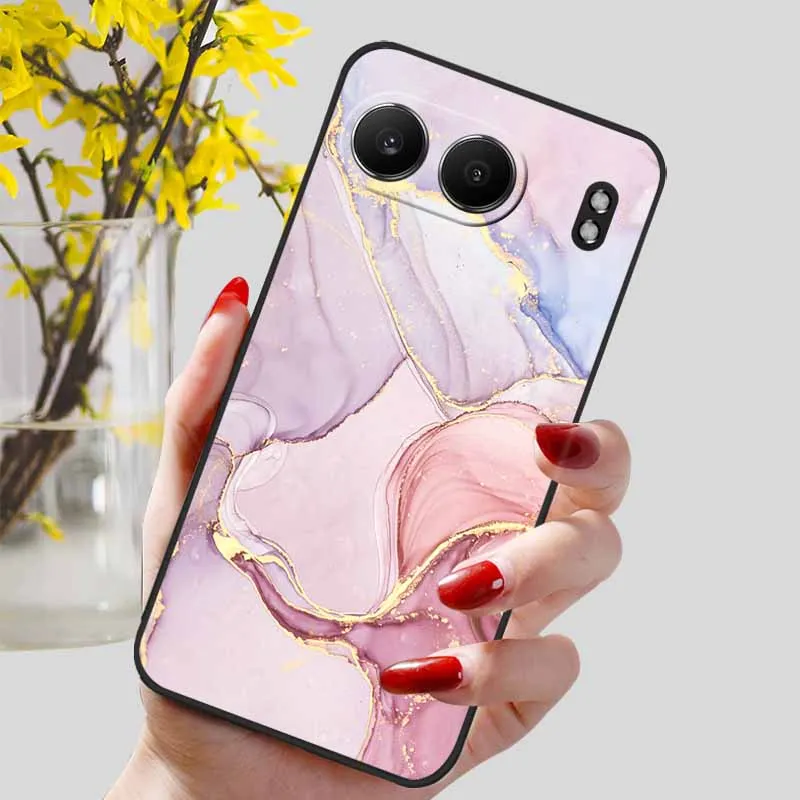 Elegant Black Marble TPU Soft Phone Cover - Fashionable Silicon Back Protector