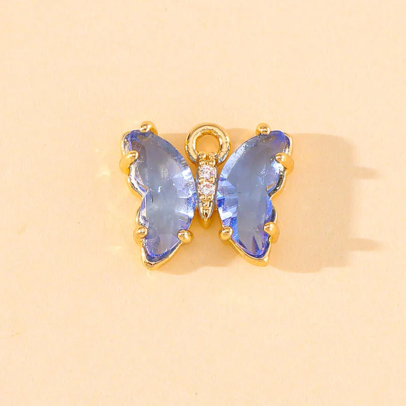 3Pcs 9x11mm Neue Mode Bunte Glas Kristall Kleine Schmetterling Charms Für DIY Schmuck Machen Ohrringe Beliebte halskette Anhänger – Detail 5