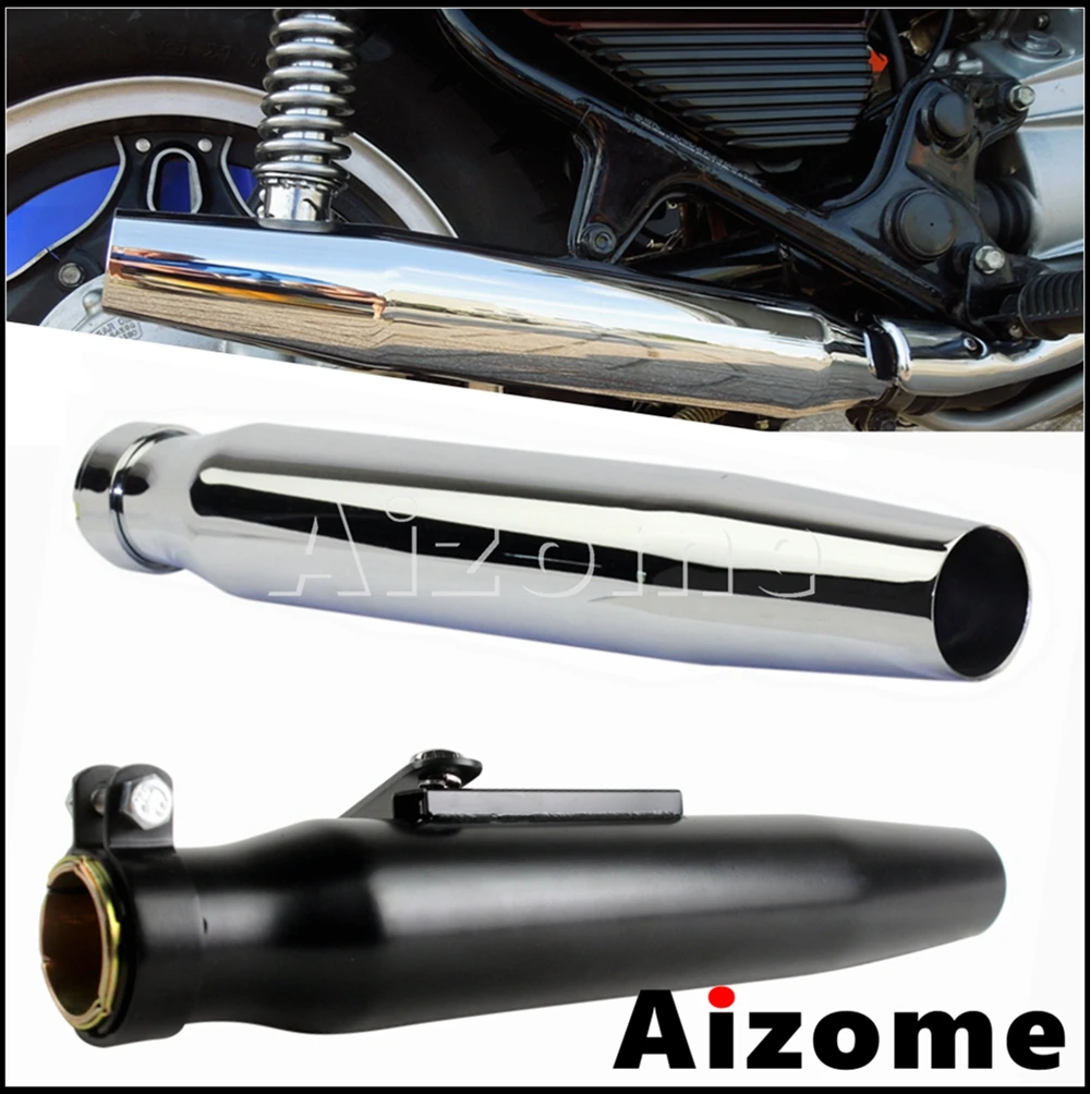 Universal 3545mm Motorcycle Tapered Exhaust Silencer Retro Mufflers