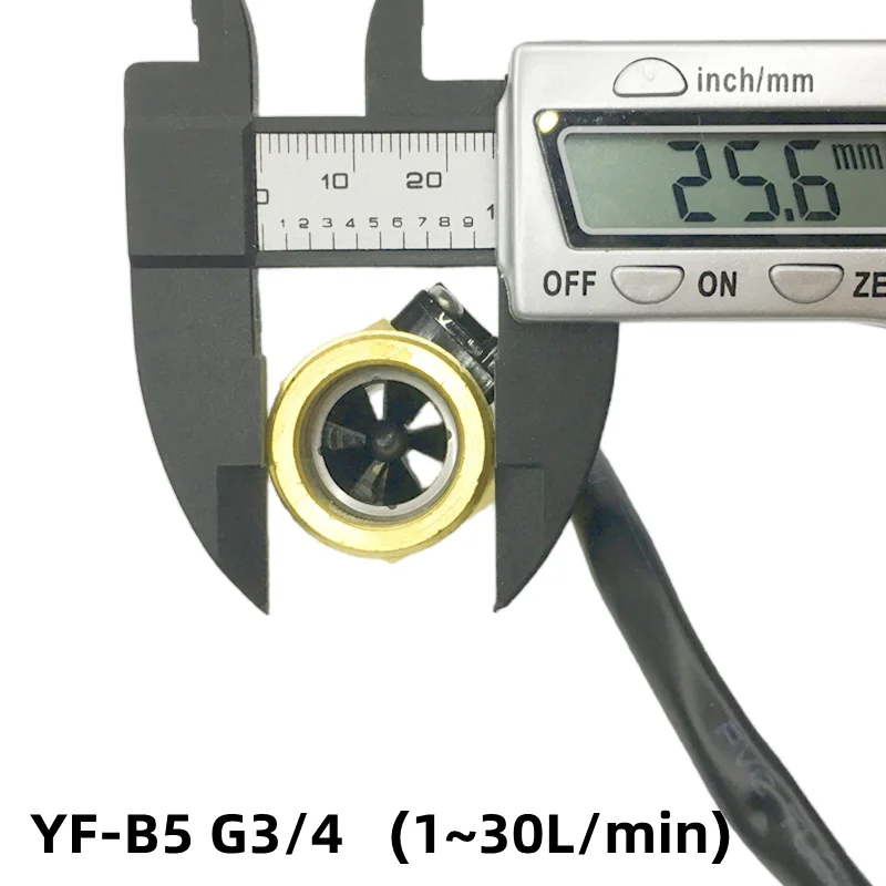 Brass water flow sensor yf-b5 G3/4 flow meter pulse NPN Hall Effect Sensor Voltage 3.5~24Vdc