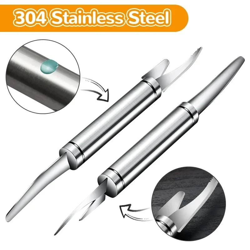 Shrimp Peeler Multifunctional Fast Shrimp Peeler Stainless Steel 6 In 1 Fish Knife Shrimp Line Cutting /Scraping /Digging Knife Kitchen Tools