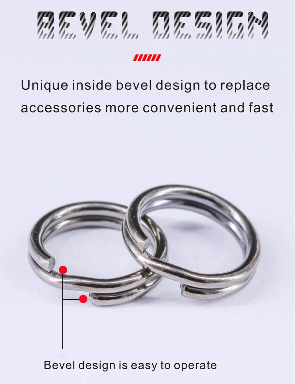 50pcs Fishing Split Rings Stainless Steel 3.5mm-15mm Fishing Tackle  Connector Accessories Double Loop Split for Fishing Lure
