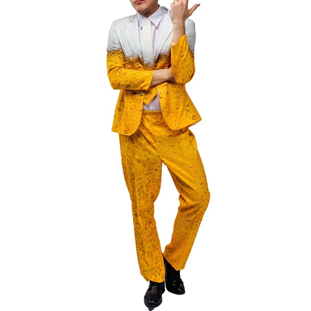 Men‘s Oktoberfest Suit Beer Party Costumes for Cosplay Sets Costume Fancy Dress Up Adult Suit Clothes Role Play Yellow