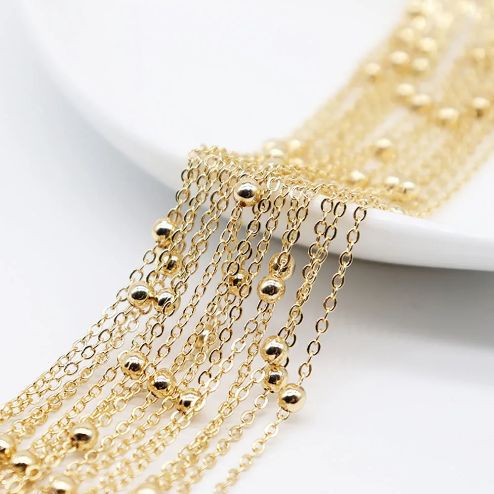 

ZHEN-D Jewelry Useful 14K Gold Plated Copper Chain DIY Necklace Bracelet Connector Extended Chain Handmade Accessories Tool