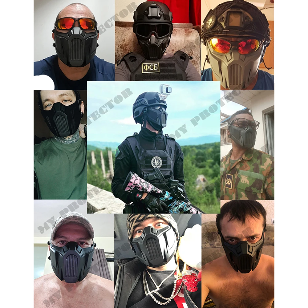 Tactical Skull Breathable Half Face Mask for Outdoor Combat and Cosplay Activities