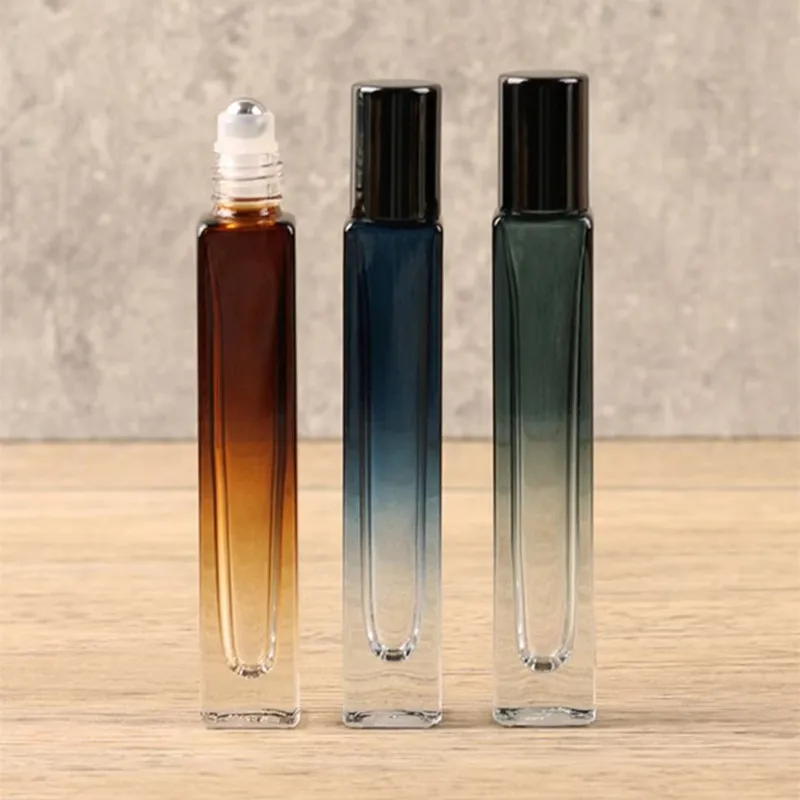 10ml Thick Glass Perfume Spray Bottle Sprayer Atomizer Travel Refillable Square Roll on Bottles Empty Essential oil bottle