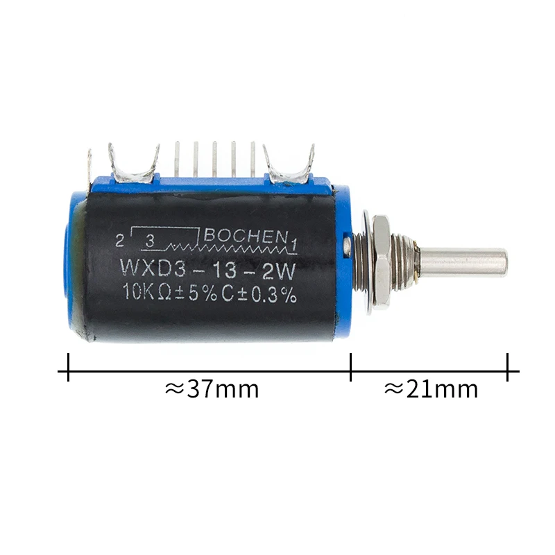 Multiturn Potentiometer, Rotary Potentiometer, Electronic Components WXD3-13-2W Shaft Dia 100Ohm 1K 10K 100K 101 102 103 104 Ohm Rotary side Multiturn Potentiometer