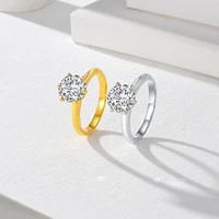 2ct 3ct 5ct 8ct D Color Moissanite Engagement Ring For Women 18KGold 925 Sterling Silver Gold Plated Solitaire Rings Wholesale 1