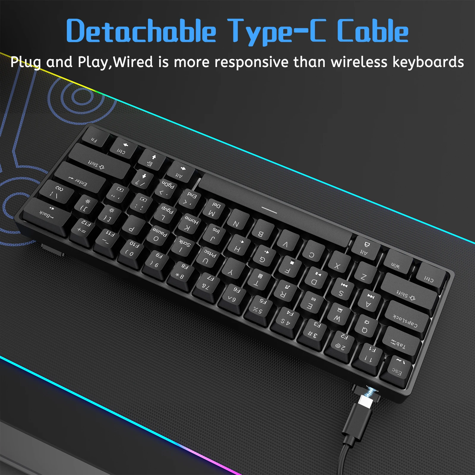 dierya dk61se 60% backlit mechanical gaming mini portable esports keyboards