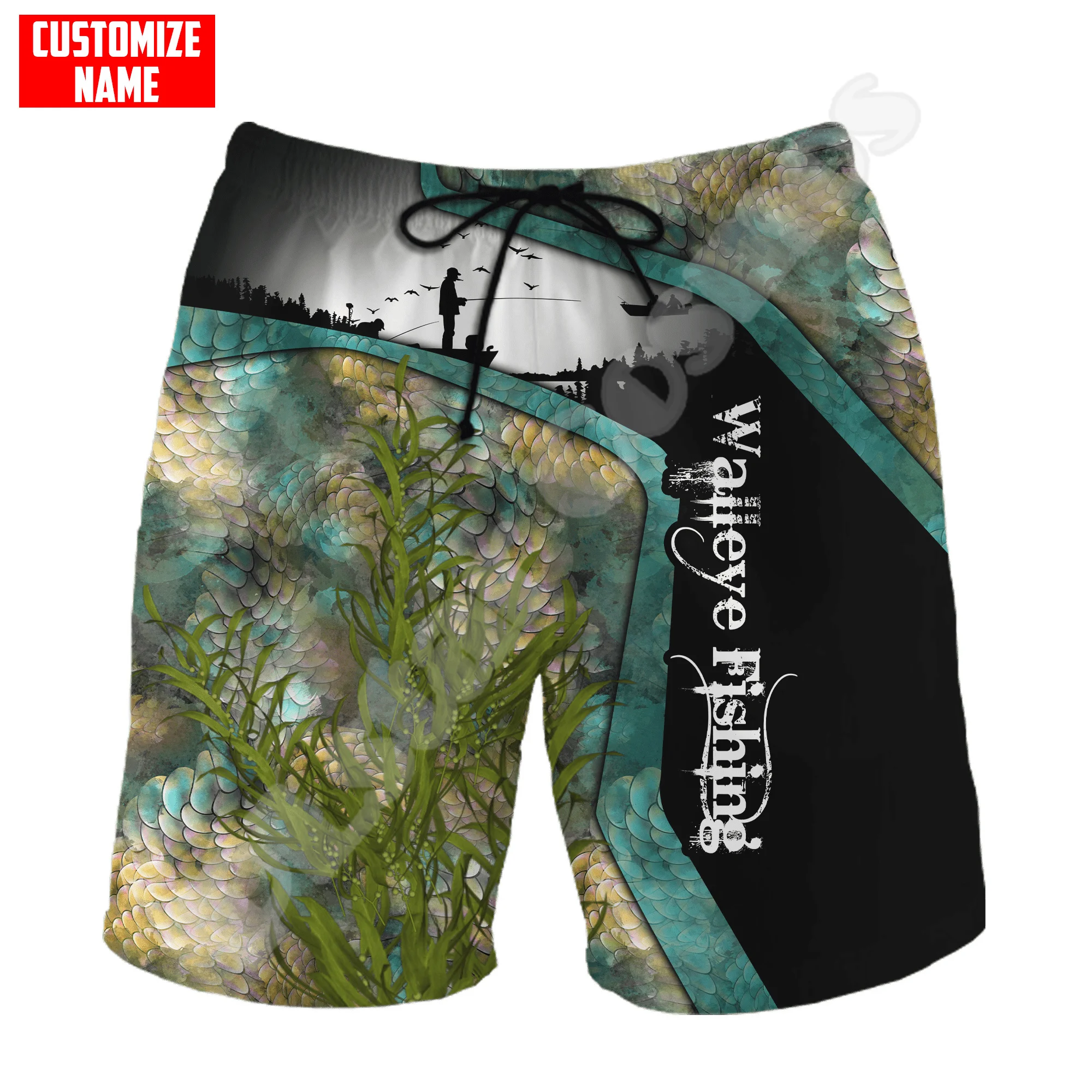 

Custom Name Walleye Bass Crap Fishing Fisher Tattoo Retro 3DPrint Summer Harajuku Streetwear Funny Casual Beach Shorts Pants X5