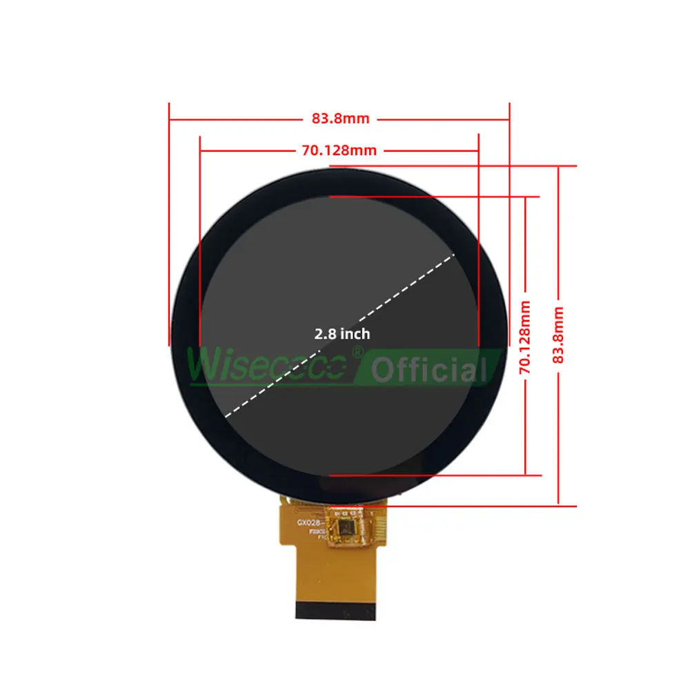 Wisecoco-circular Lcd Touch Screen para Painel de Painel Automotivo Interface Redonda Ips Rgb Medidores Analógicos 28 480x480 - Imagem 4