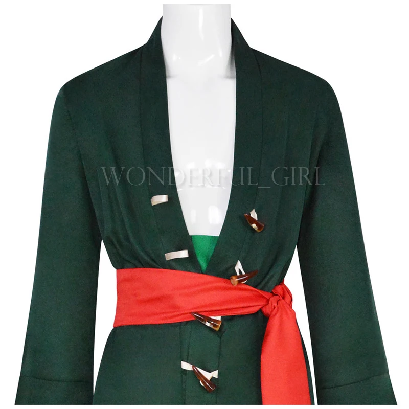 Roronoa Zoro Cosplay Kostüm Grün Uniform Outfit Halloween Erwachsene Karneval S-XL 5