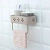 Nordic Bathroom Shelf Shower Caddy Organizer Rack Wall Mount Shampoo Rack With Towel Bar No Drilling Kitchen Bathroom Accessory 6