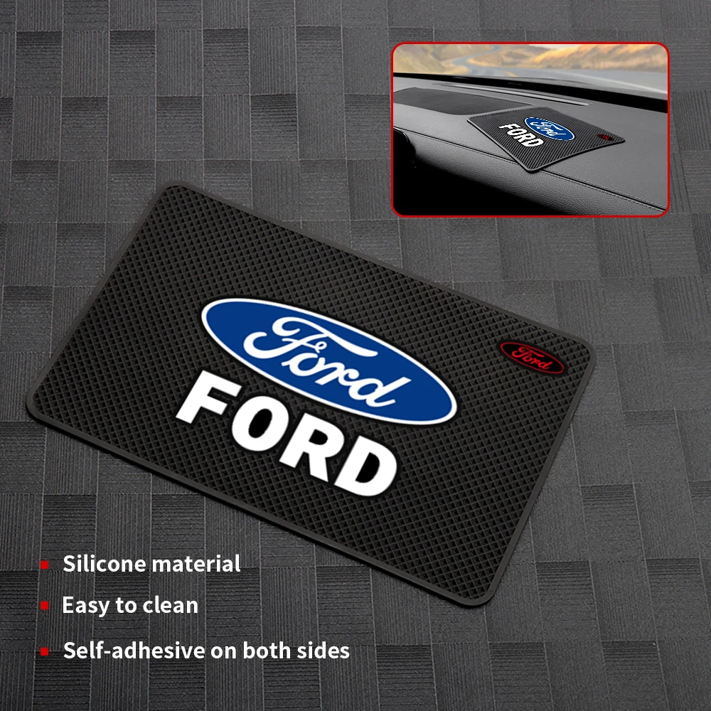 1 Stück Auto-Armaturenbrett-Antirutschmatte aus Silikon, Innenraum-Handy-Antirutschmatte, Zubehör für Ford Fiesta Mondeo Escape Shelby Edge Kuga – Detail 9