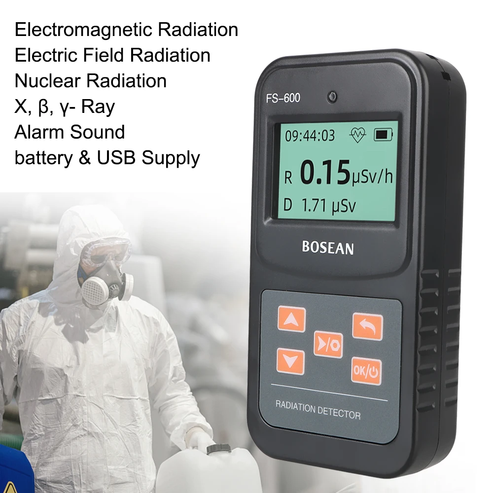 

Geiger Counter Nuclear Radiation Detector Radioactivity USB/Battery FS-600 X Beta Gamma Ray Detect Nuclear Wastewater Handheld