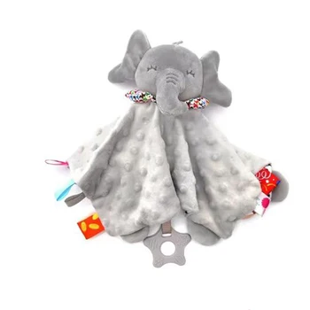 Coperta di sicurezza per bambini Elefante con etichette Sonagli per massaggiagengive Coperta morbida mobile Giocattolo coccole Peluche per neonati Regalo per neonati 1