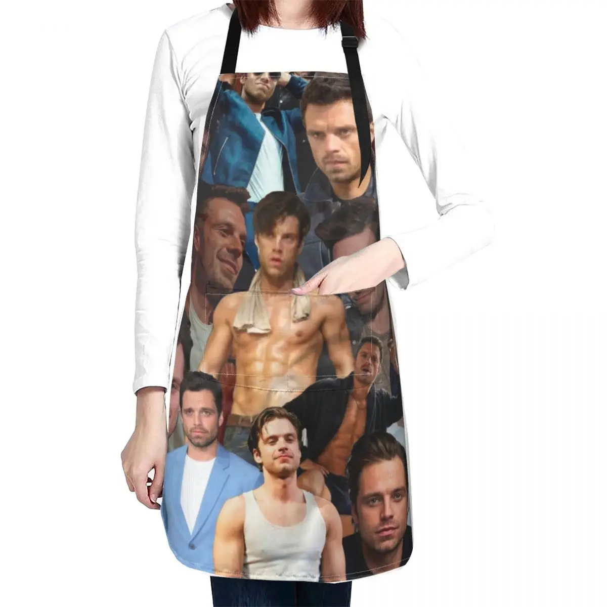 Sebastian Stan Photo Collage Apron Korean apron chefs apron Kitchens Accessories filtr pesochnyy kripsol san sebastian ssb 640 c 640mm 12 8 m3 ch bokovoe podsoedinenie 2