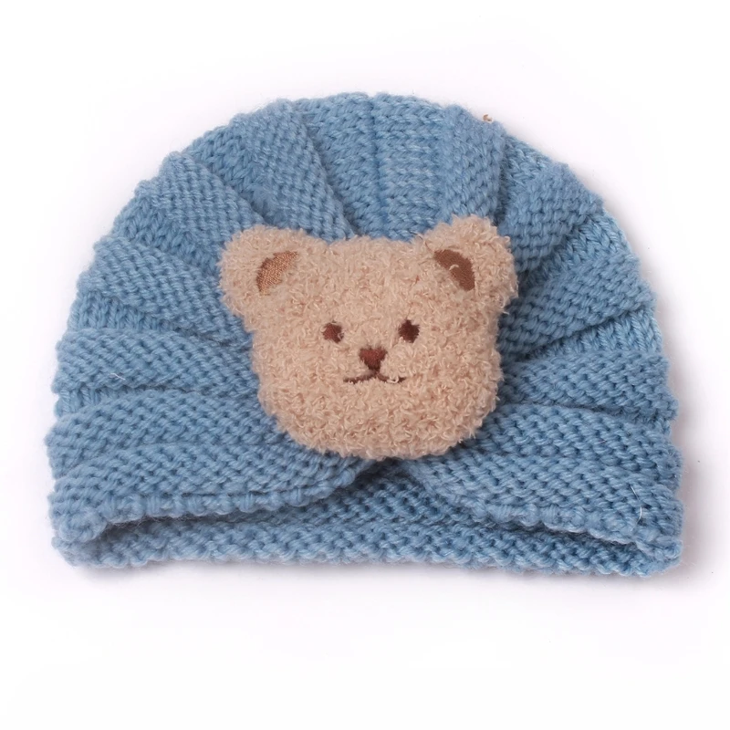 

N80C Toddler Winter Hat Baby Boys Girls Cute Bear Beanie Hat Kids Knit Winter Autumn Hats