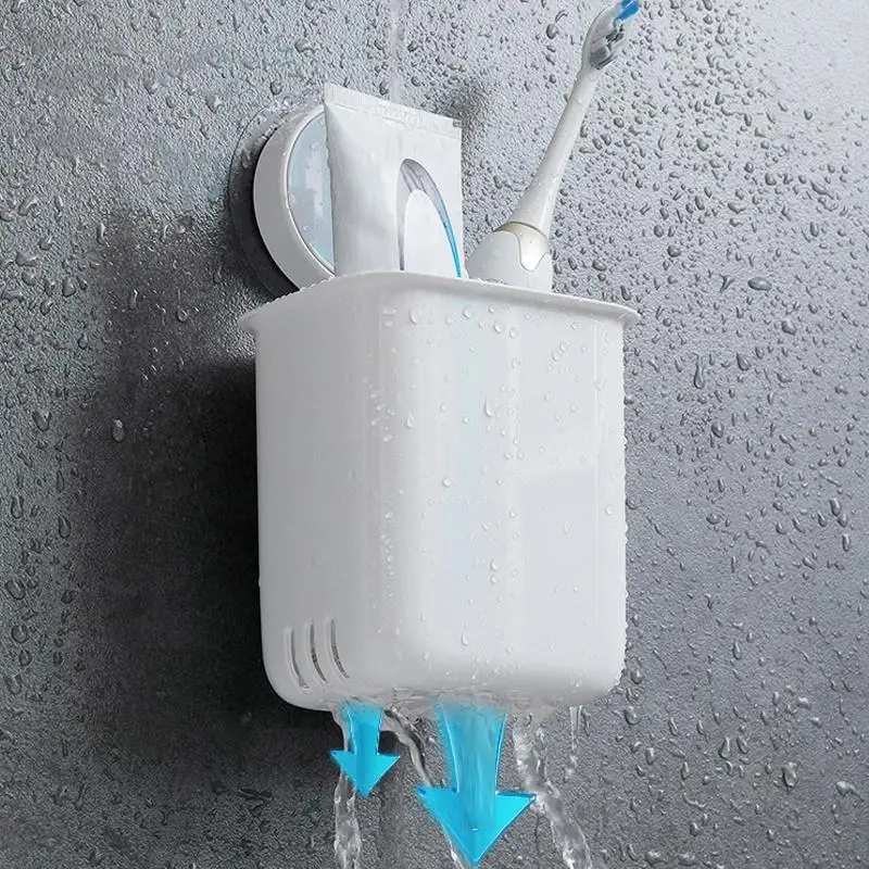 New Wall-Mounted Toothbrush Holder Punch-Free Razor Holder Storage Shelf Portable Toothbrush Organizer Bathroom Accessories
