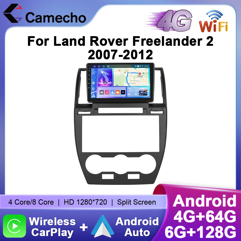 Radio para Auto con CarPlay Inalámbrico y Android Auto para Land Rover Freelander 2 2007 2008-2012, GPS, Estéreo, 4G, WIFI, Reproductor Multimedia 1