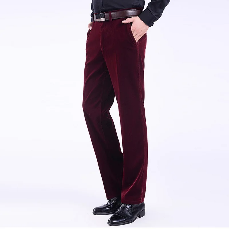 Autumn And Spring Thick Section Corduroy Men's Casual Pants Loose Middle-aged Corduroy Trousers Straight Long Pants